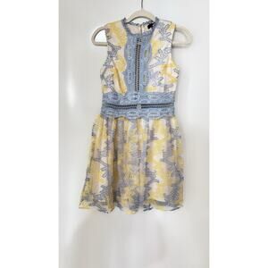 AQUA by Bloomingdale's Embroidered Lace Fit & Flare Mini Organza Dress Size XS